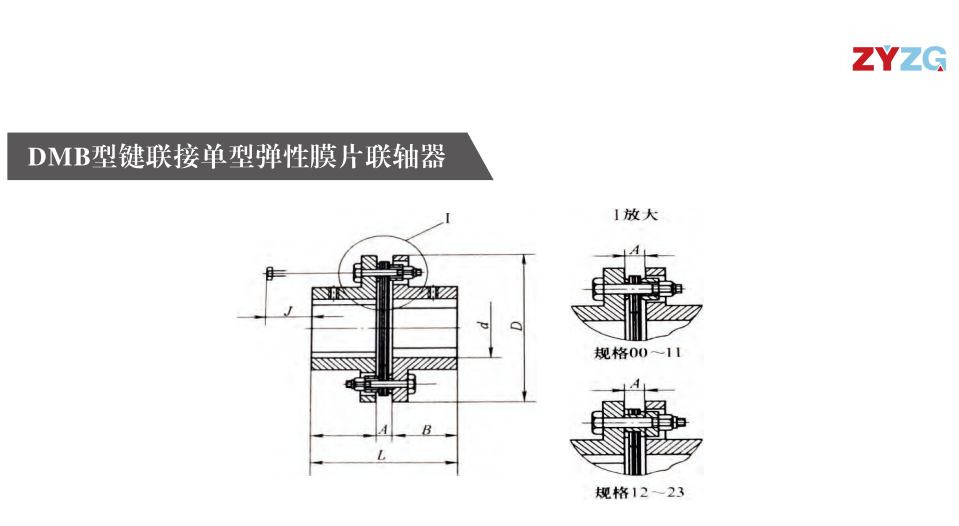 DMB型鍵連接單型彈性膜片聯(lián)軸器